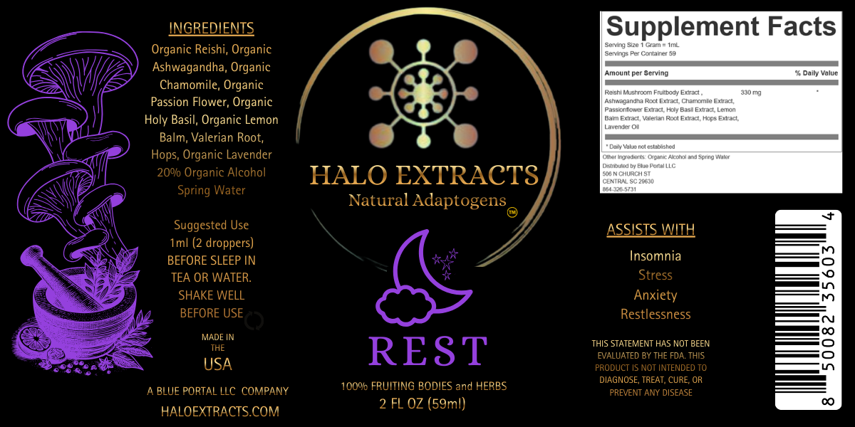 REST - HALO EXTRACTS - LIQUID SUPPLEMENT - 2OZ DROPPER
