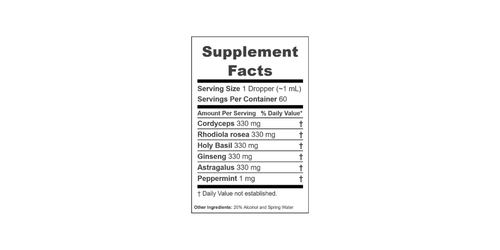 ENERGY - HALO EXTRACTS - LIQUID SUPPLEMENT - 2OZ DROPPER
